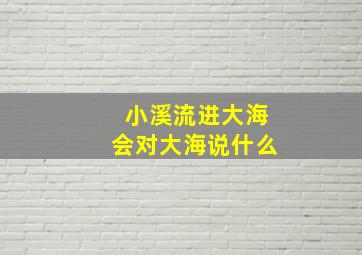 小溪流进大海会对大海说什么