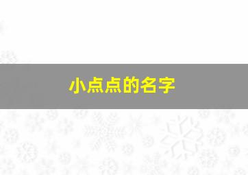 小点点的名字