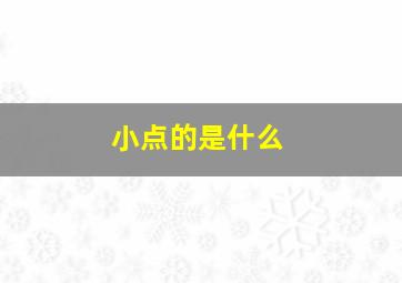 小点的是什么