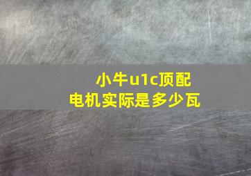 小牛u1c顶配电机实际是多少瓦