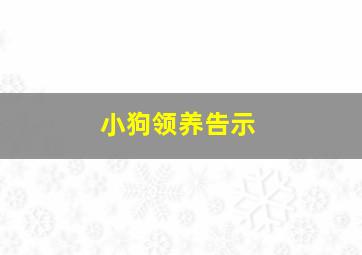 小狗领养告示