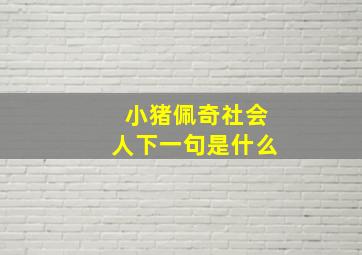 小猪佩奇社会人下一句是什么