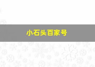 小石头百家号