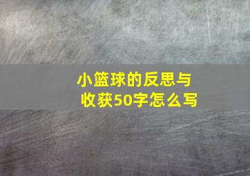 小篮球的反思与收获50字怎么写