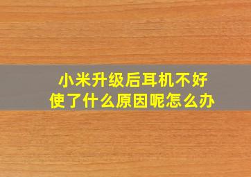 小米升级后耳机不好使了什么原因呢怎么办