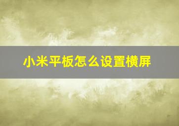 小米平板怎么设置横屏