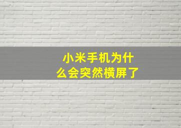 小米手机为什么会突然横屏了