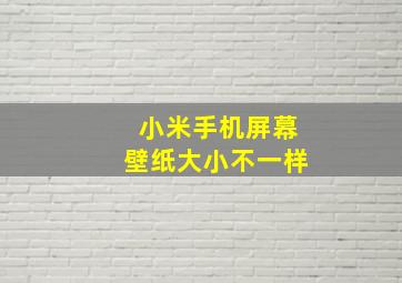 小米手机屏幕壁纸大小不一样