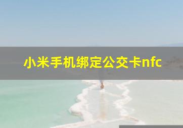 小米手机绑定公交卡nfc