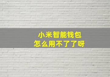 小米智能钱包怎么用不了了呀