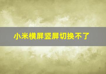 小米横屏竖屏切换不了