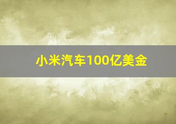 小米汽车100亿美金