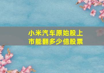 小米汽车原始股上市能翻多少倍股票