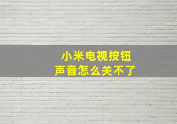 小米电视按钮声音怎么关不了