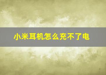 小米耳机怎么充不了电