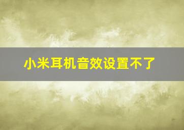 小米耳机音效设置不了