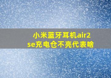 小米蓝牙耳机air2se充电仓不亮代表啥