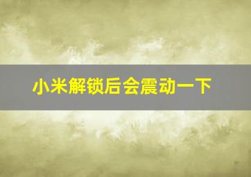 小米解锁后会震动一下