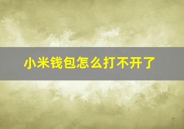 小米钱包怎么打不开了