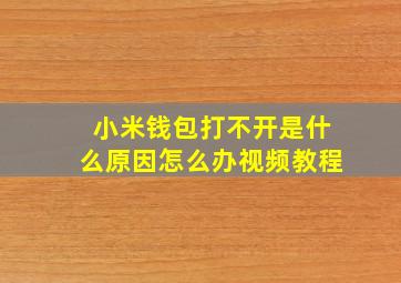 小米钱包打不开是什么原因怎么办视频教程