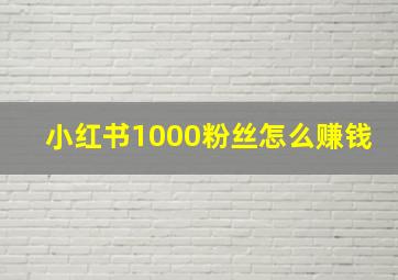 小红书1000粉丝怎么赚钱