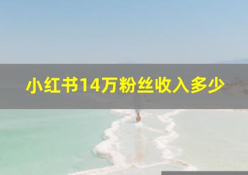 小红书14万粉丝收入多少