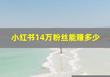 小红书14万粉丝能赚多少