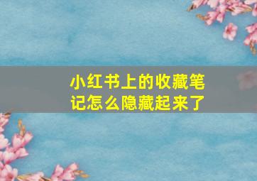 小红书上的收藏笔记怎么隐藏起来了