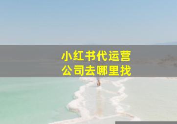 小红书代运营公司去哪里找