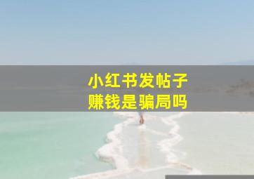 小红书发帖子赚钱是骗局吗