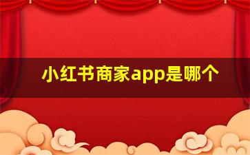 小红书商家app是哪个