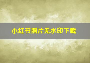 小红书照片无水印下载