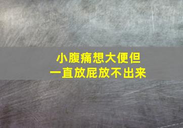 小腹痛想大便但一直放屁放不出来