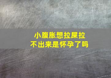 小腹胀想拉屎拉不出来是怀孕了吗