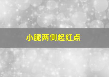 小腿两侧起红点