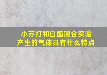 小苏打和白醋混合实验产生的气体具有什么特点