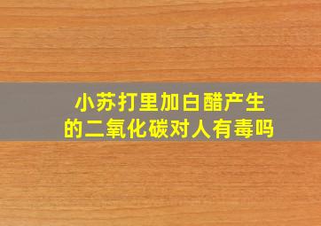 小苏打里加白醋产生的二氧化碳对人有毒吗