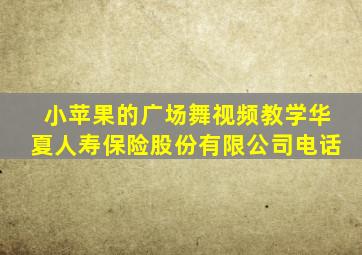 小苹果的广场舞视频教学华夏人寿保险股份有限公司电话