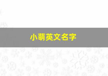 小萌英文名字