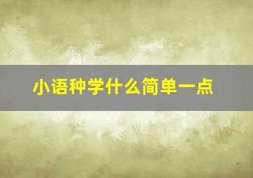 小语种学什么简单一点