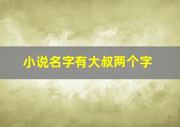 小说名字有大叔两个字