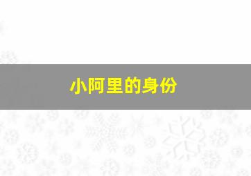 小阿里的身份