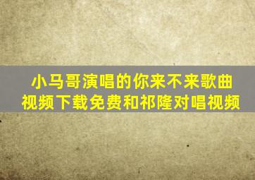 小马哥演唱的你来不来歌曲视频下载免费和祁隆对唱视频