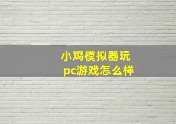 小鸡模拟器玩pc游戏怎么样