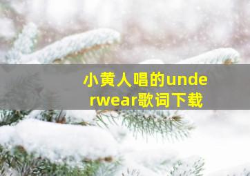 小黄人唱的underwear歌词下载