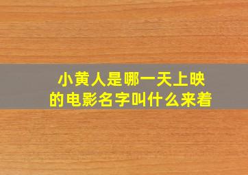 小黄人是哪一天上映的电影名字叫什么来着