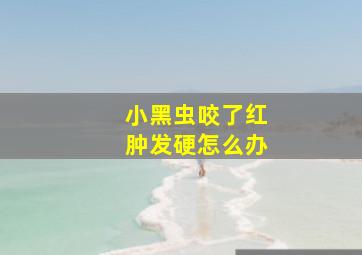 小黑虫咬了红肿发硬怎么办