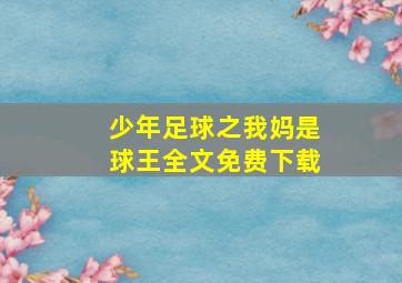 少年足球之我妈是球王全文免费下载