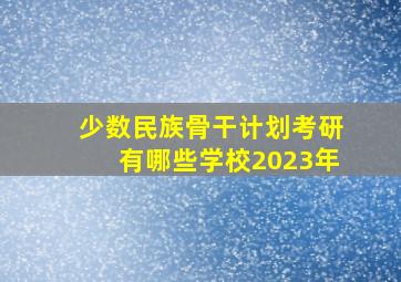 少数民族骨干计划考研有哪些学校2023年