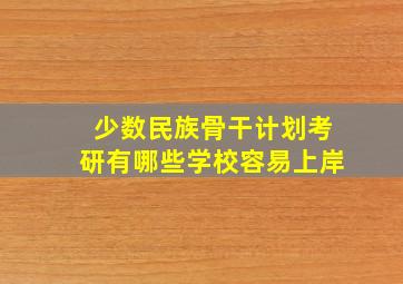 少数民族骨干计划考研有哪些学校容易上岸